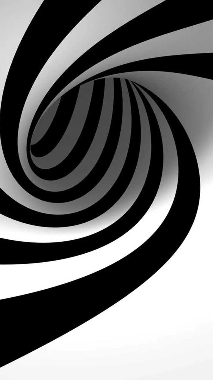 3D Abstract Black Swirl iPhone 8 Wallpaper
