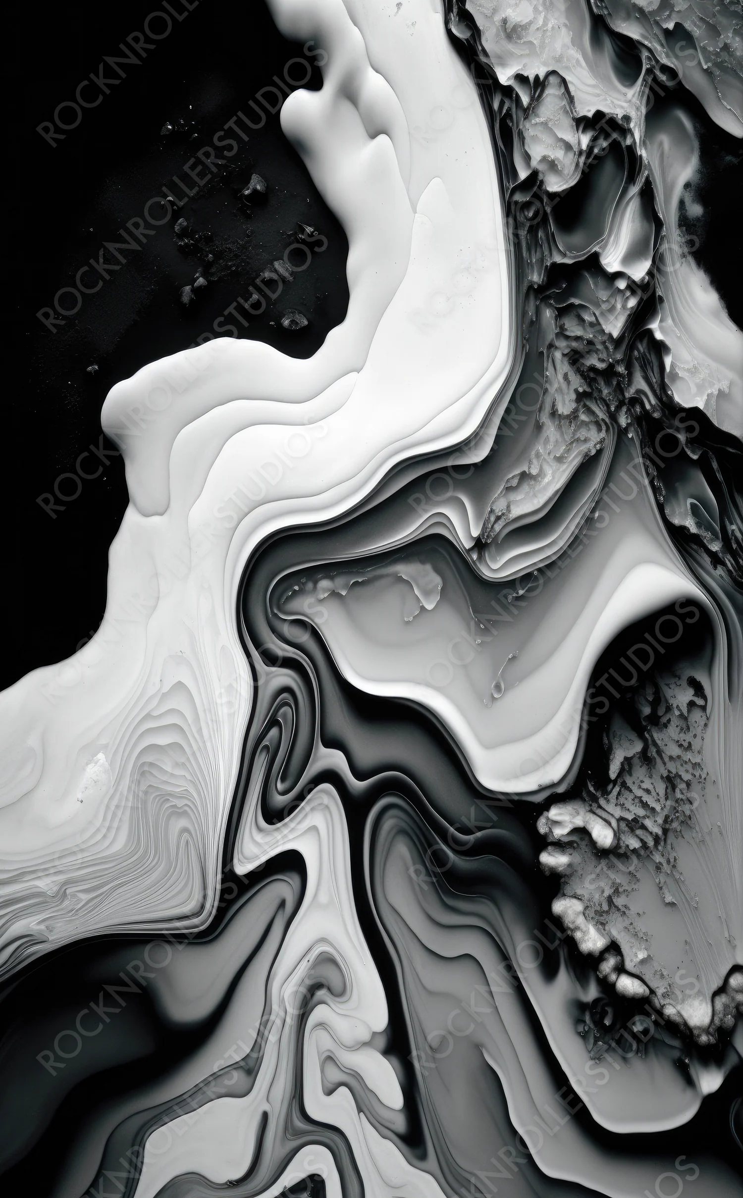 Beautiful Black and White Liquid Swirls