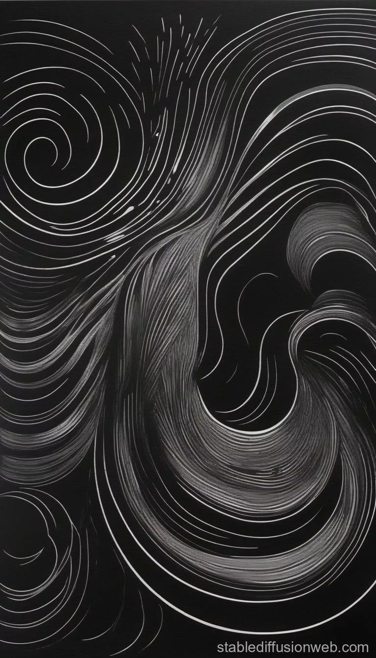 Modern Black Ink Print: Abstract Design