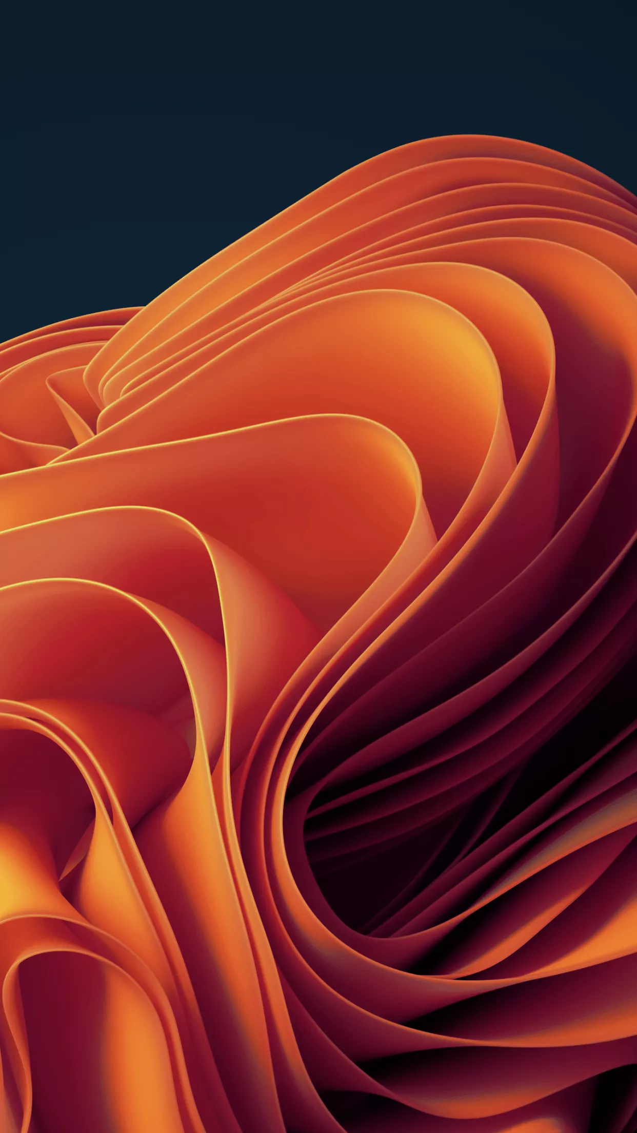 Windows 11 Orange Dark Mode 4K Wallpaper