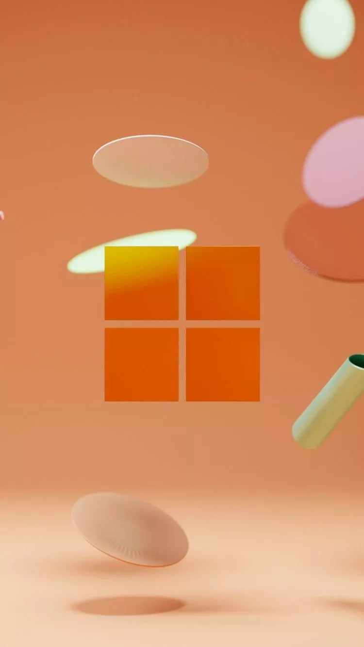 Windows 11 Wallpaper 4K, Orange background