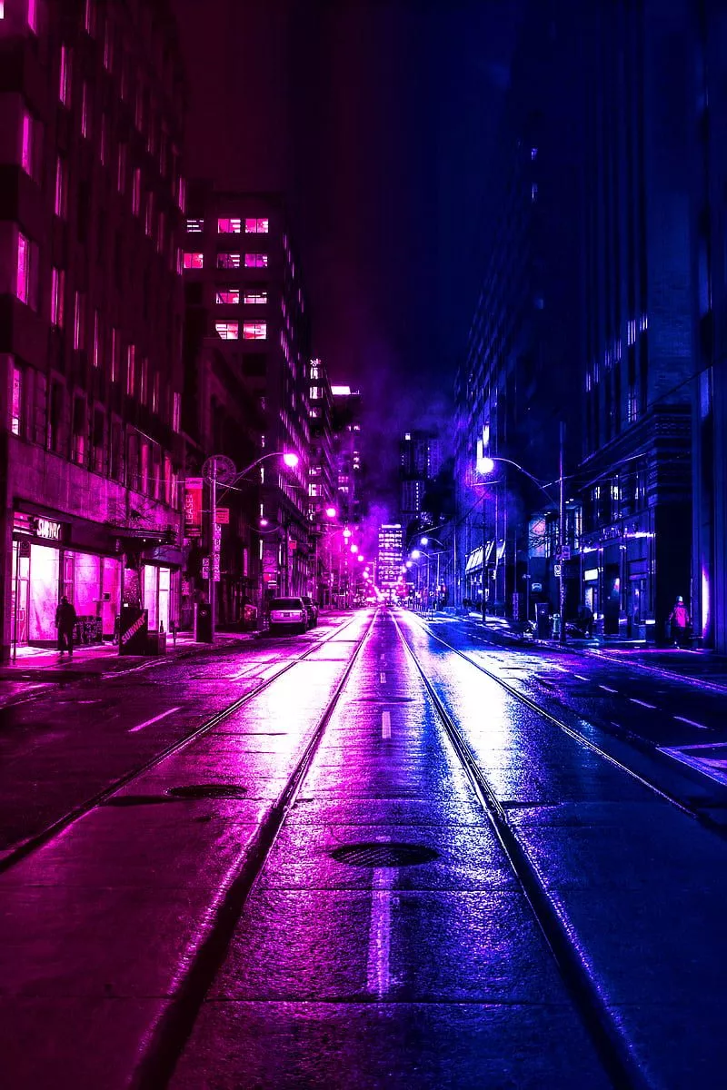 HD purple street wallpaper