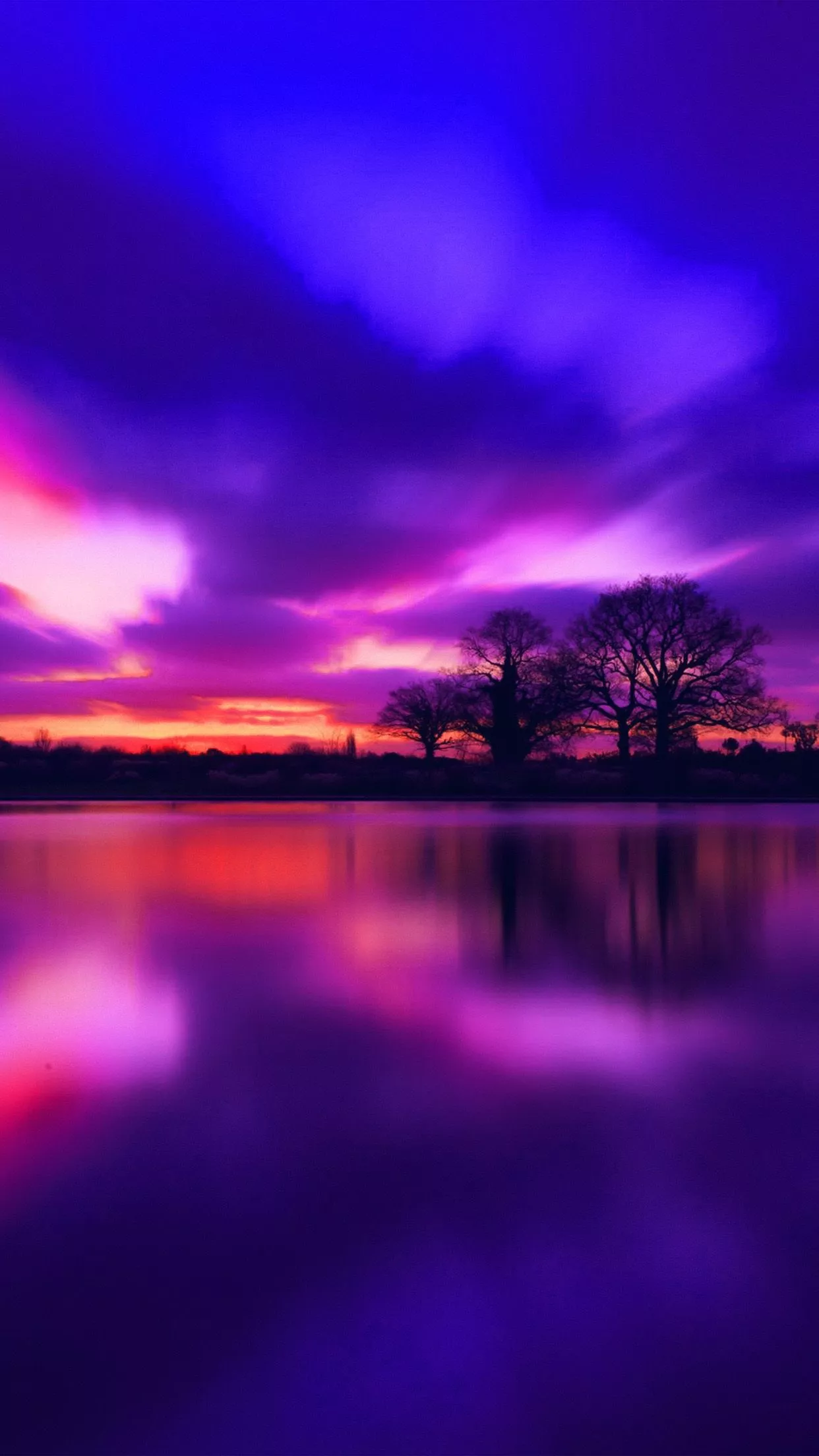 Blue Sunset Nature Soft Purple Wallpaper