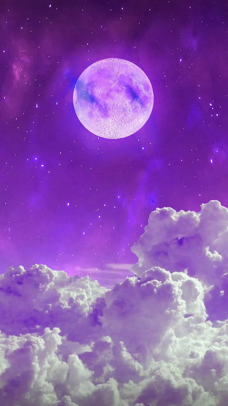 HD purple moon wallpaper