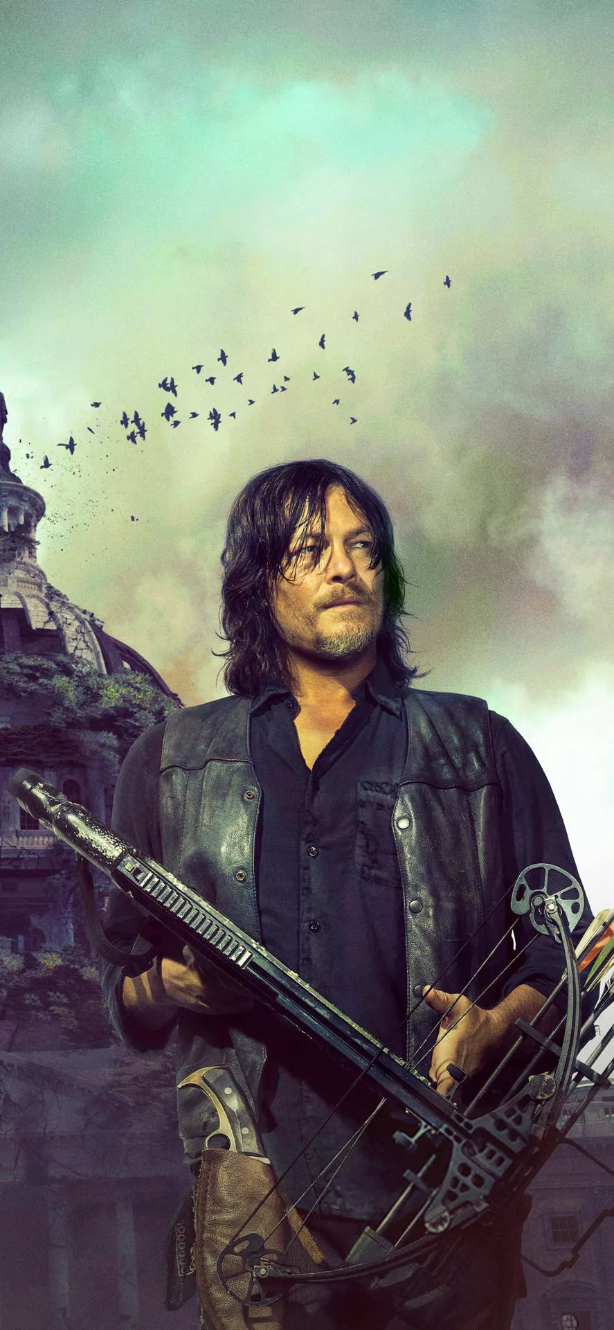 Walking Dead Daryl With Smoke Wallpaper