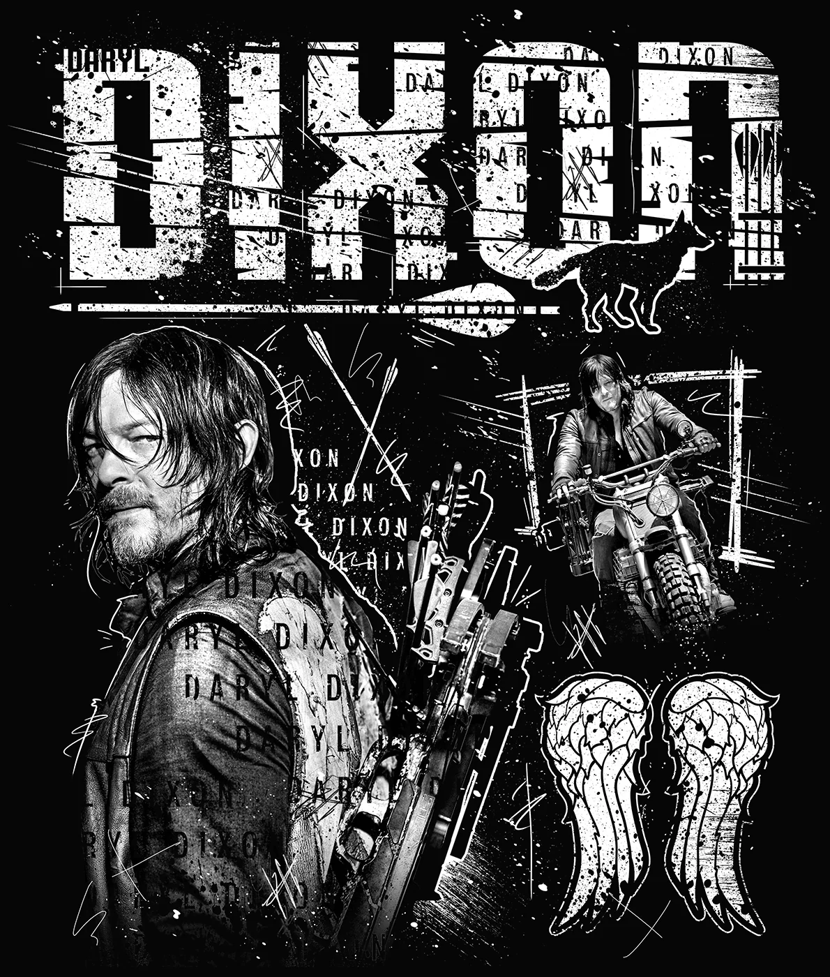 Walking Dead Exclusive Dixon Adult T Shirt