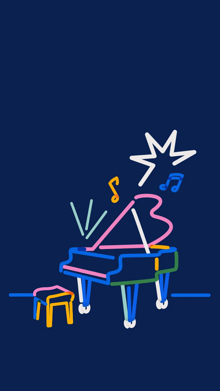 Grand piano iPhone wallpaper, classical