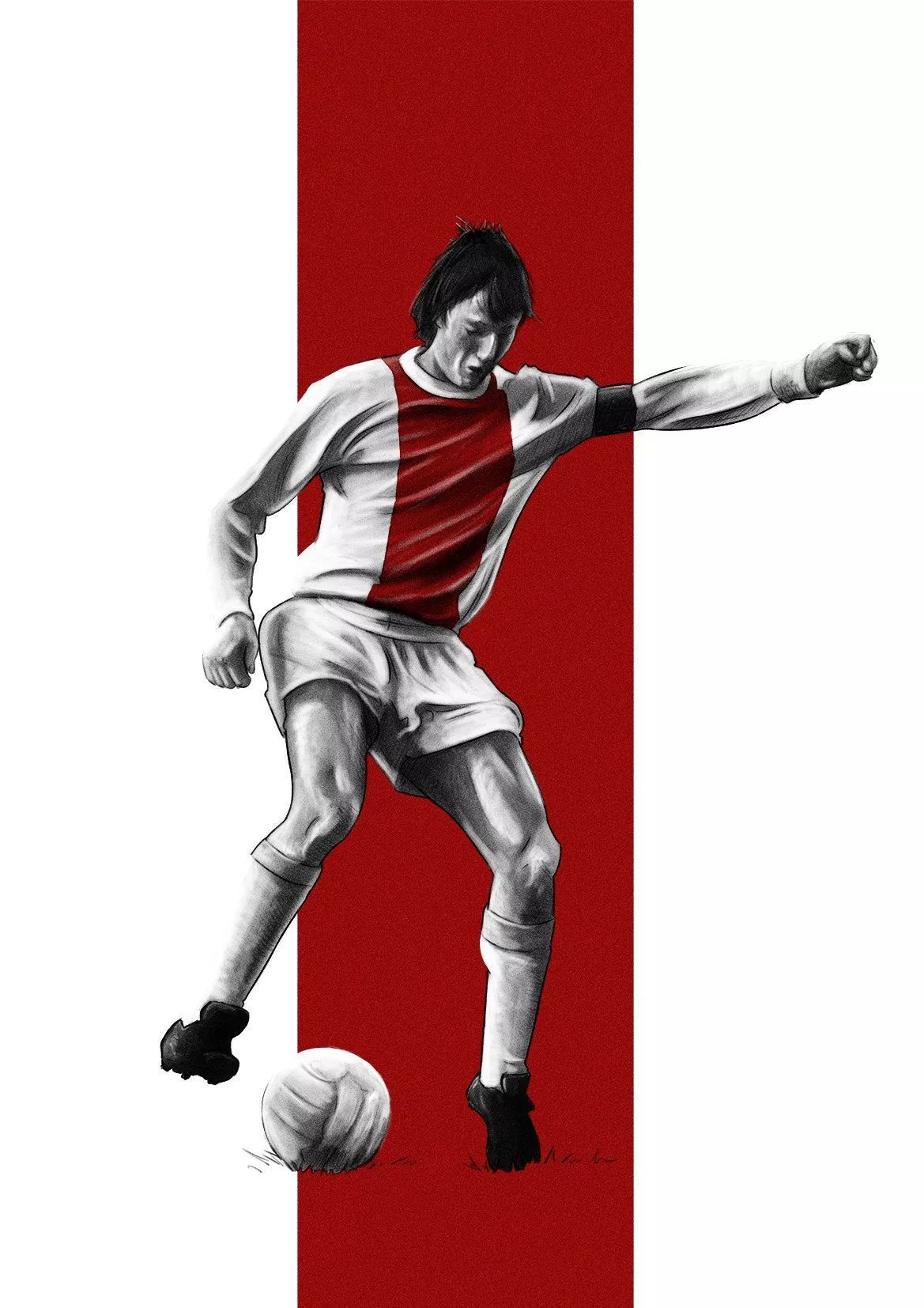 Johan Cruyff Ajax Football Print