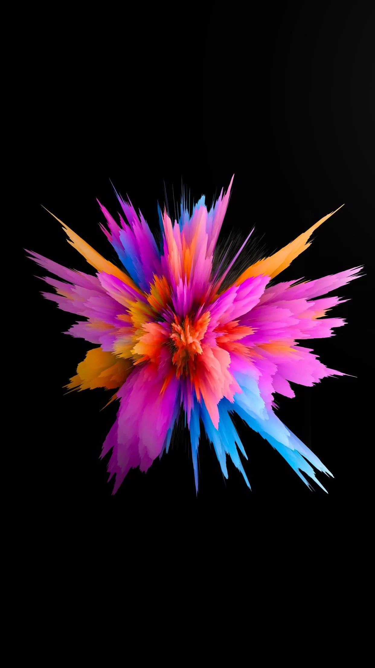 Color burst Wallpaper 4K, Black