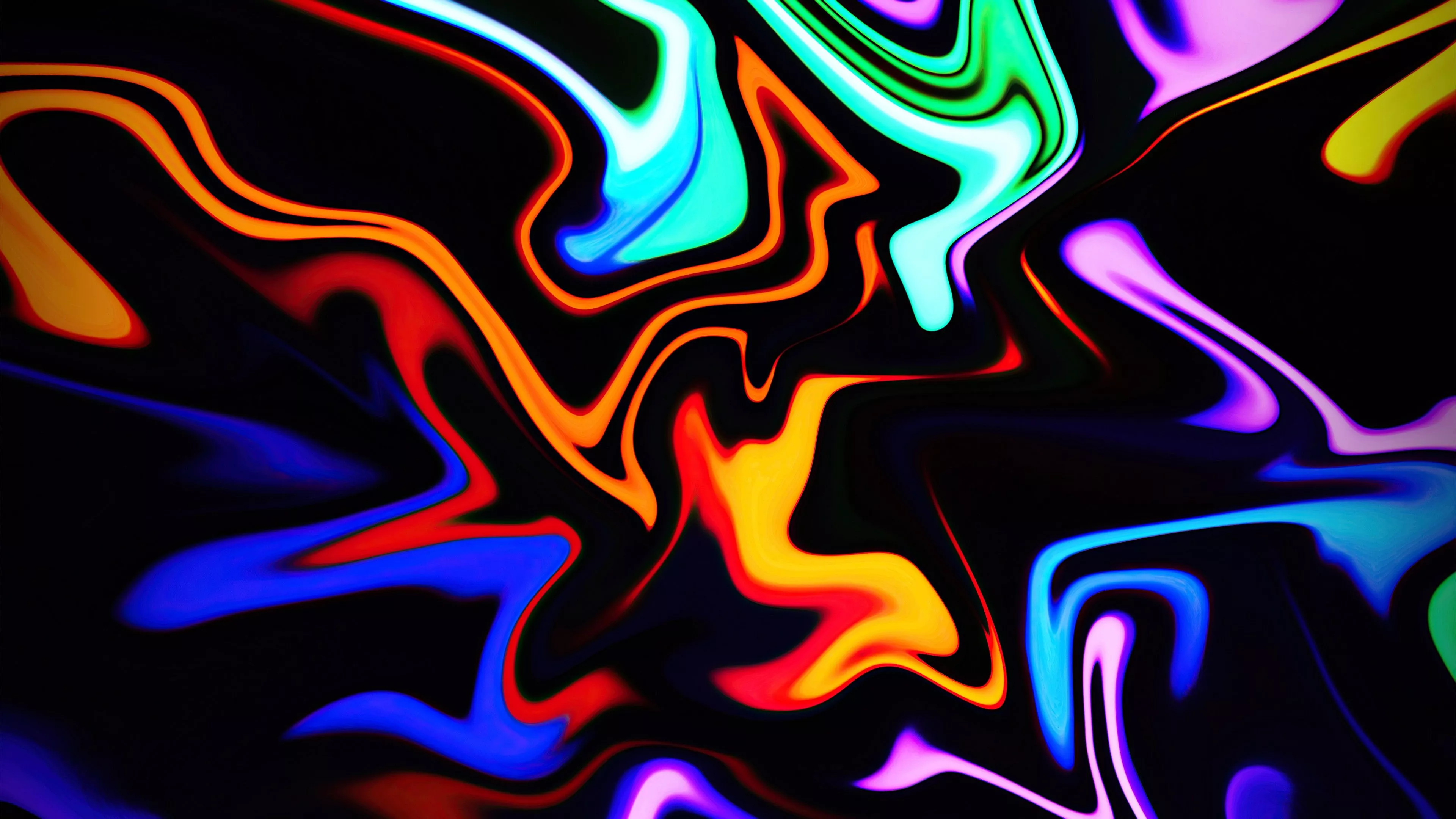 Dark Colorful Shapes Abstraction 4K HD