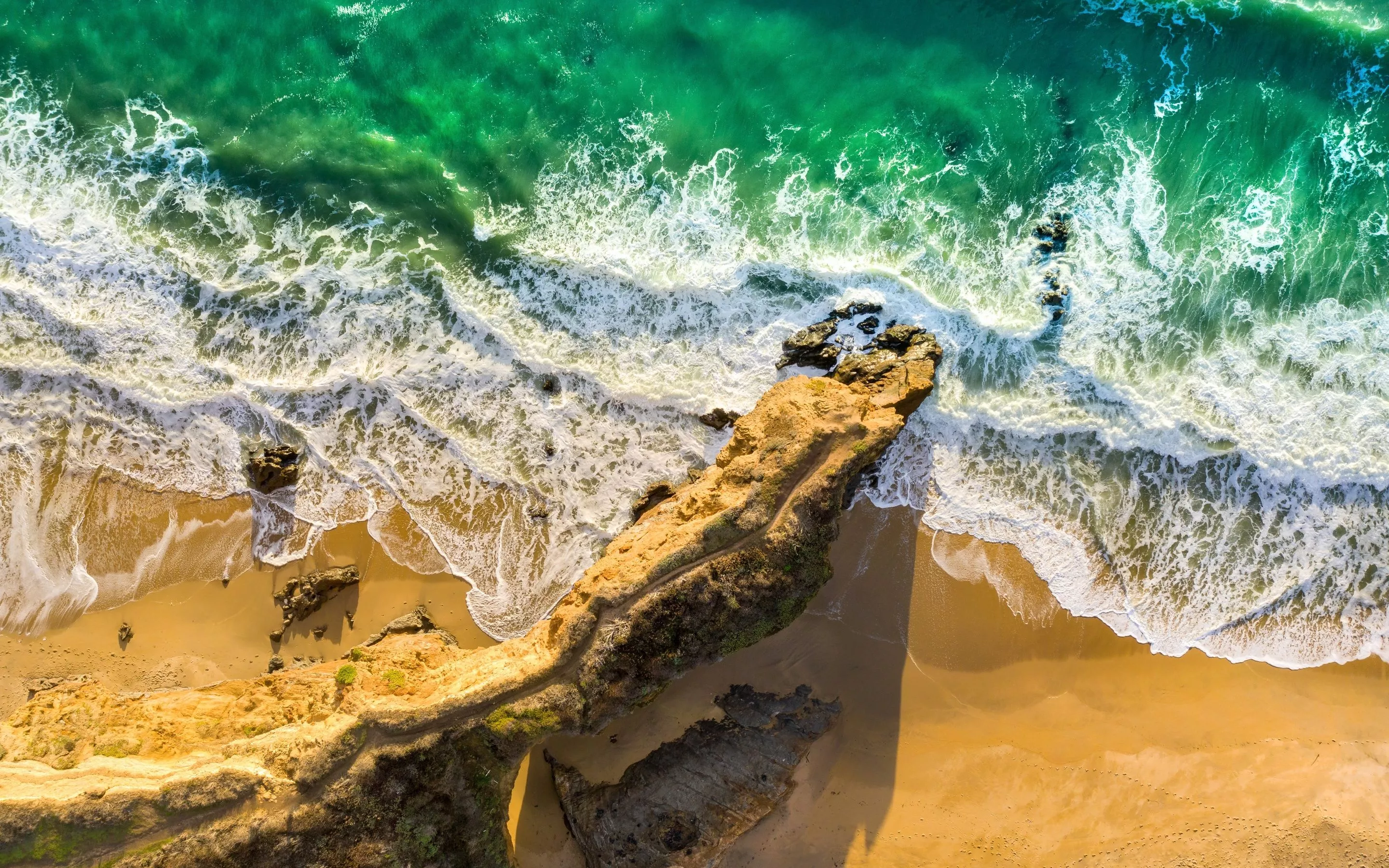 Seashore Wallpaper 4K, Aerial view