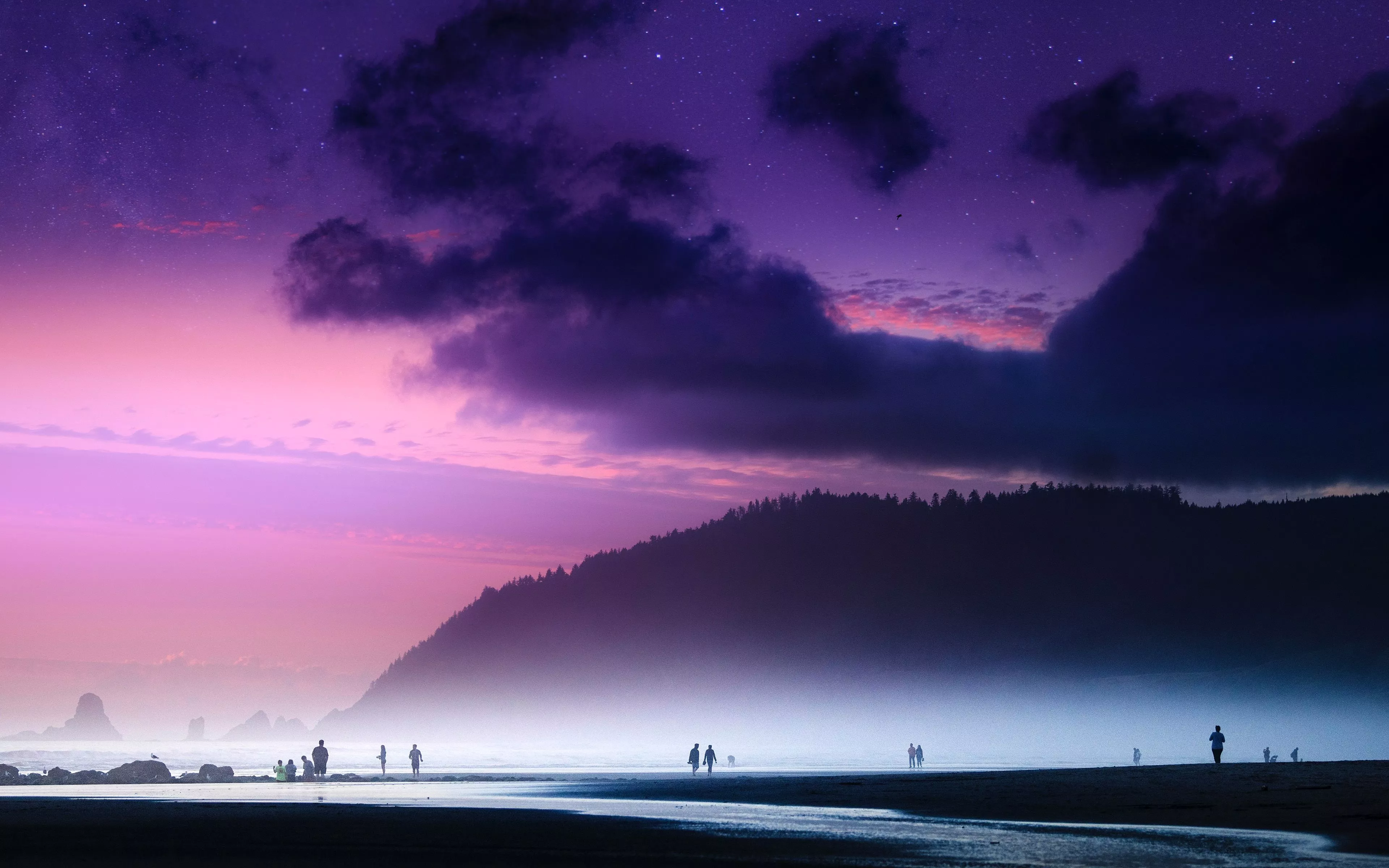 Beach Lovely Cloud Sunset Purple