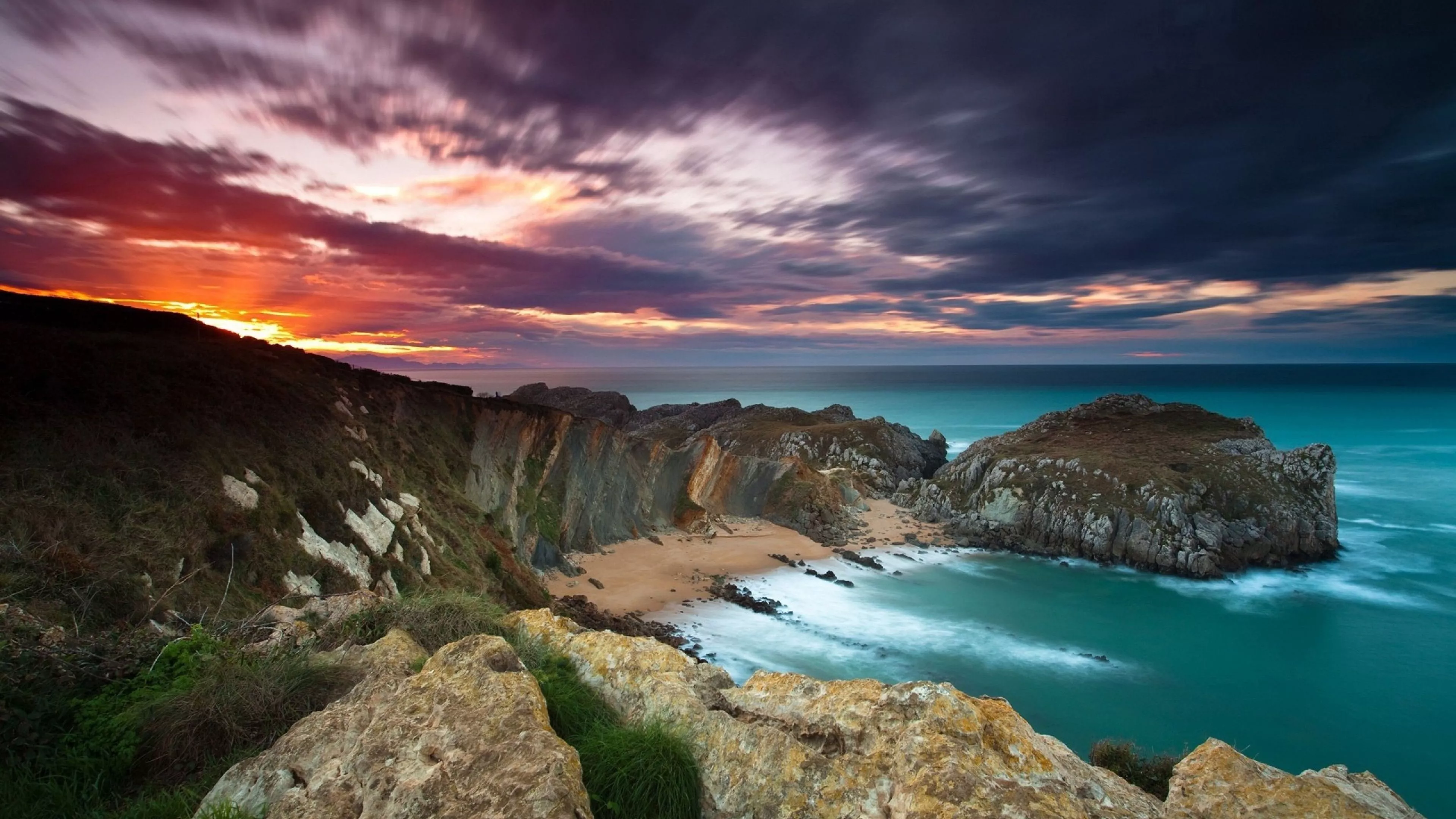 Seascape Sunrise Nature Beach 4K