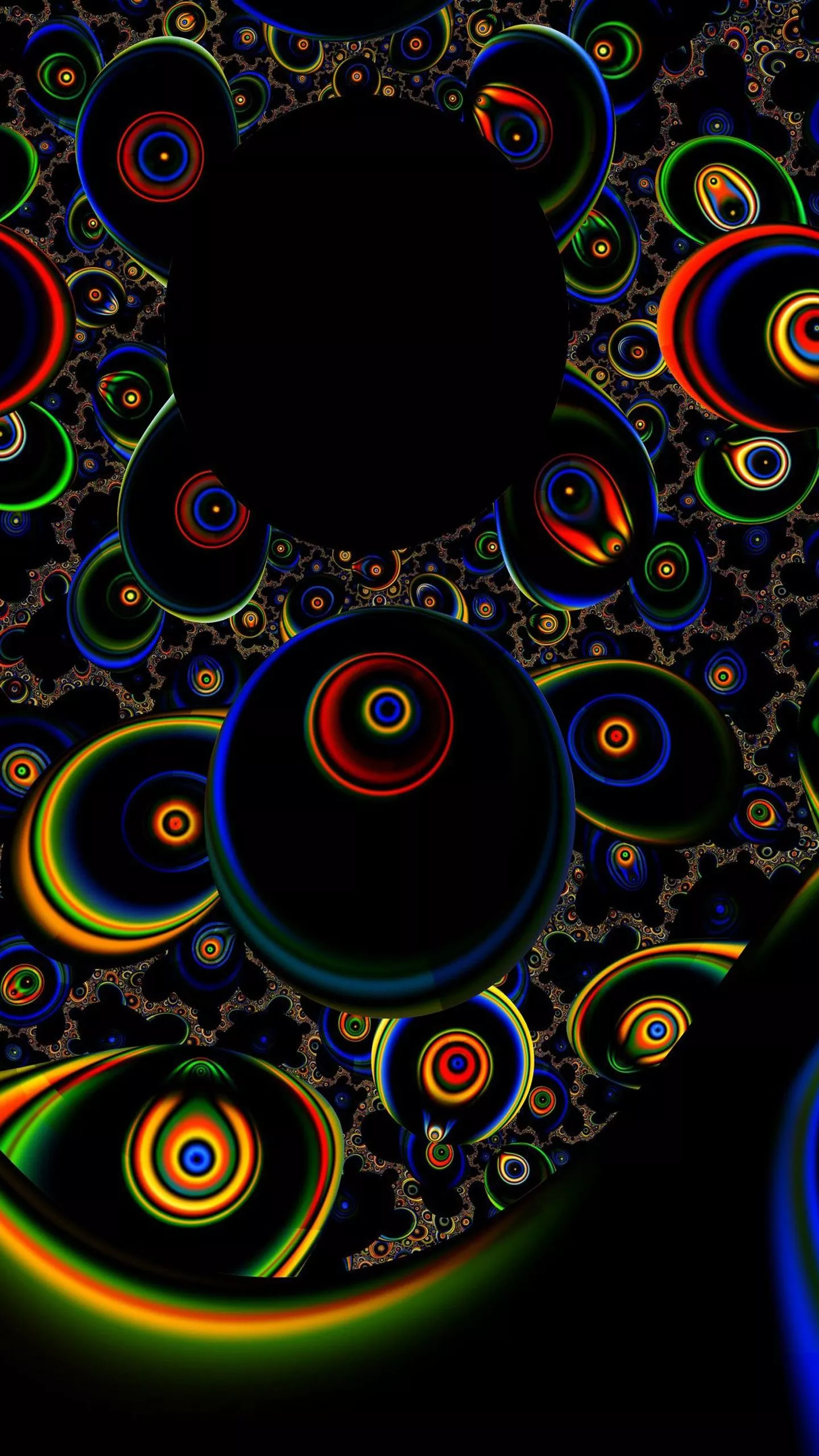 Black Circles Illusion Wave Abstraction