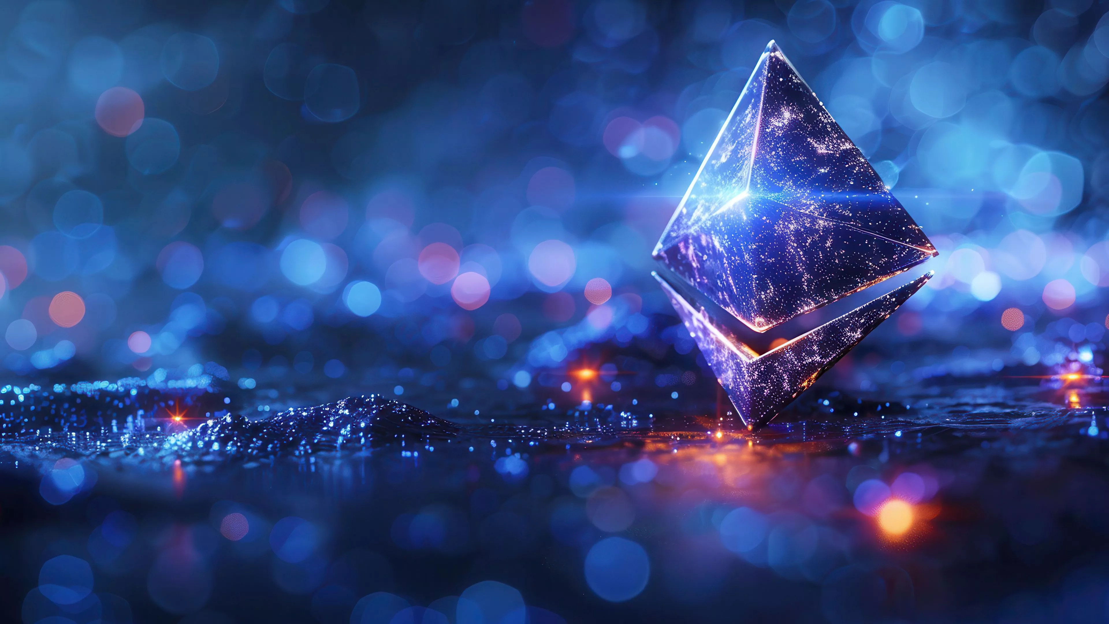 Vibrant Blue Ethereum Coin 4K Wallpaper