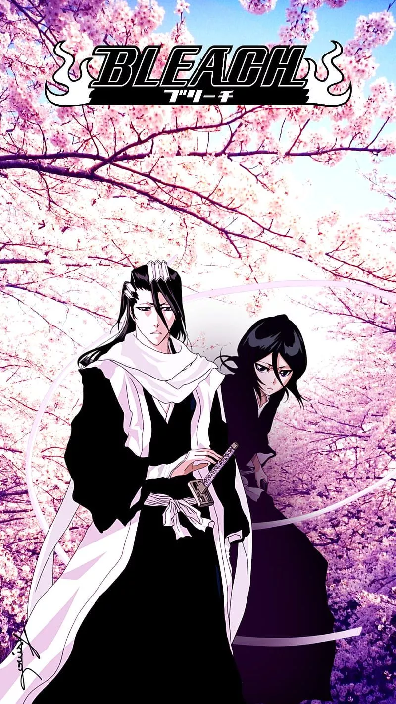 Bleach, sakura, ichigo, manga, byakuya, phone, rukia, anime, HD phone wallpaper