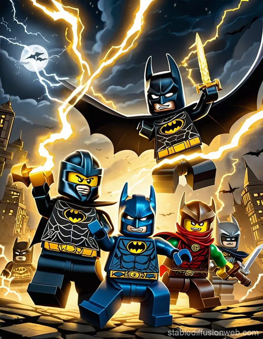 ninjago vs batman Prompts. Stable