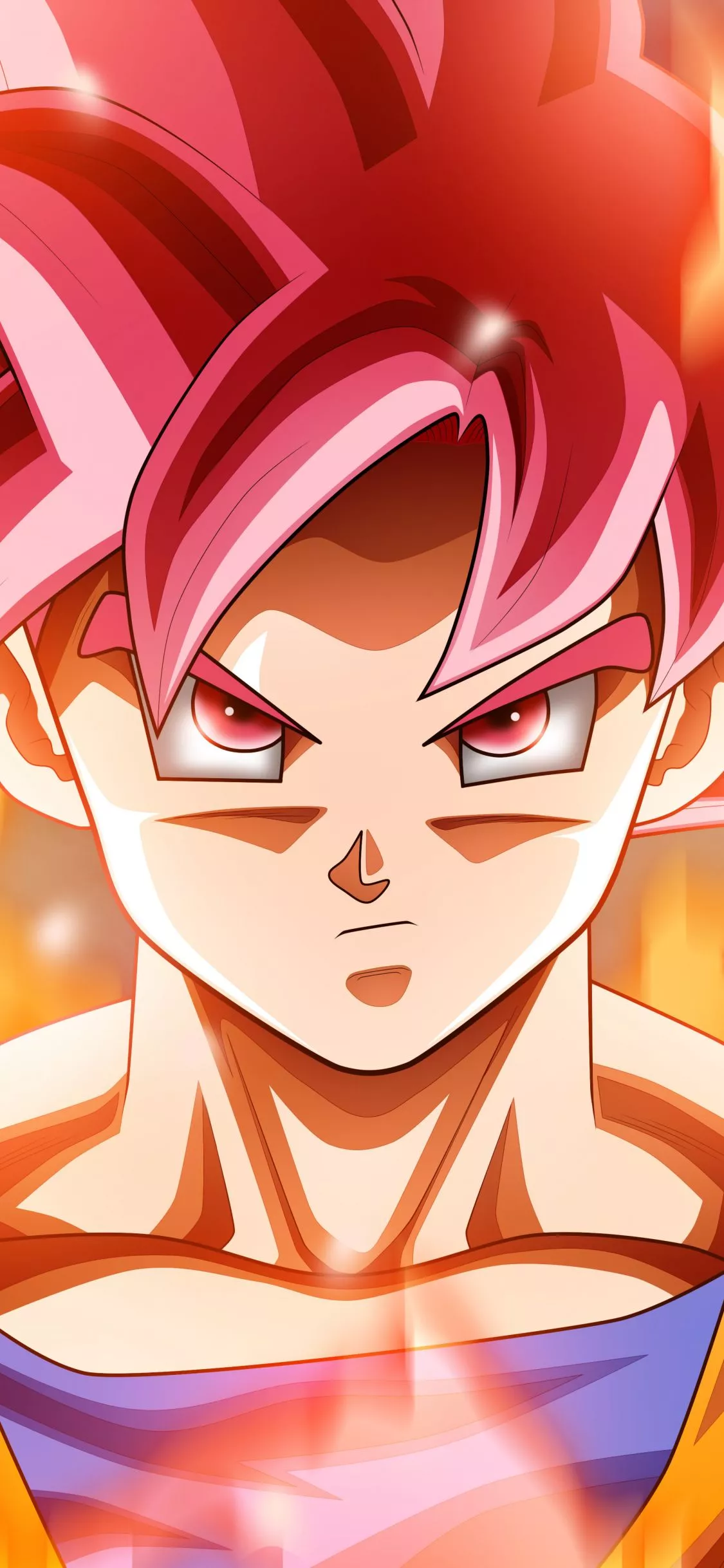 Download wallpaper 1125x2436 goku, fire