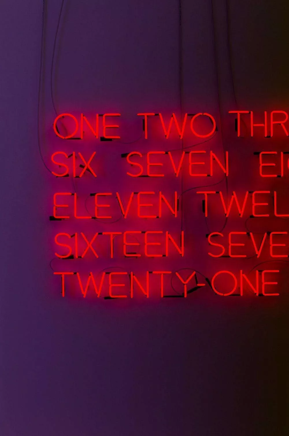 Number Words Glowing Red Aesthetic