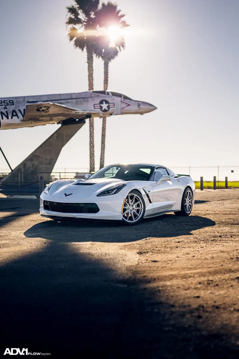 White Chevrolet C7 Corvette Stingray