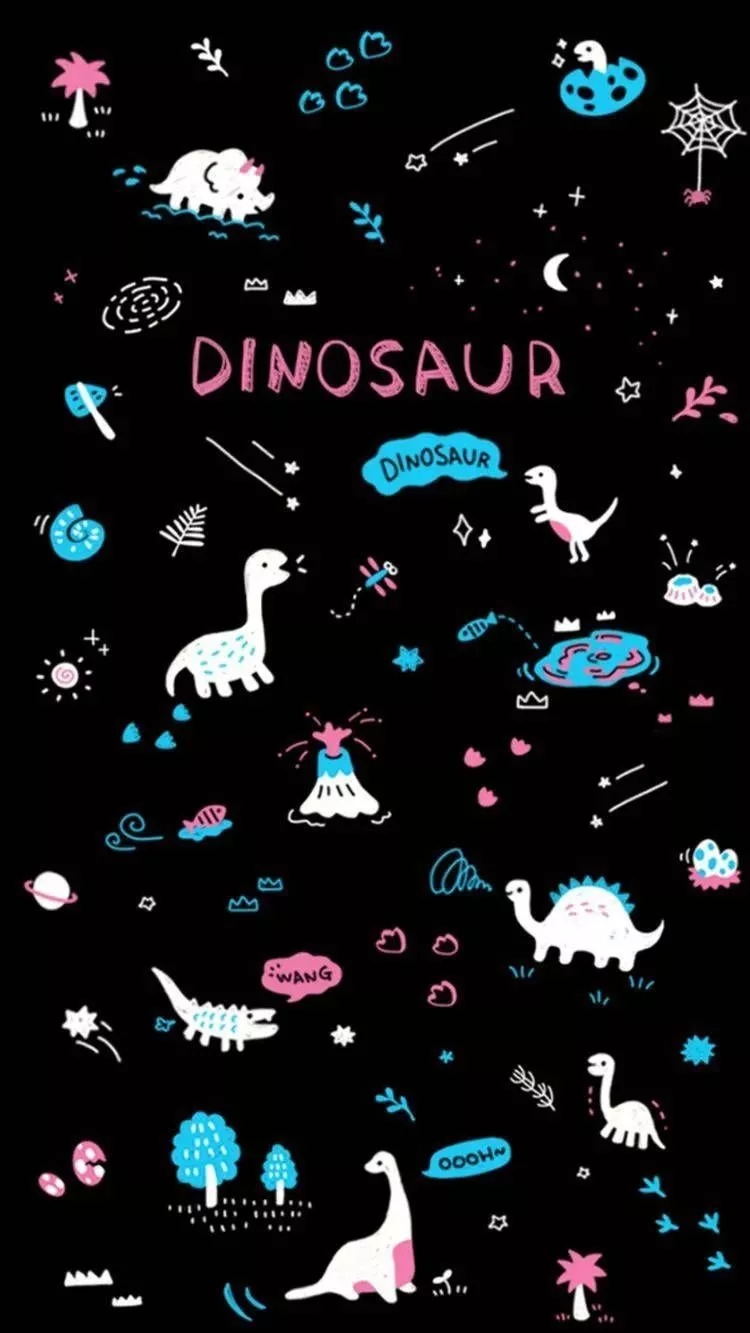 Icon Of Different Dino Kawaii iPhone