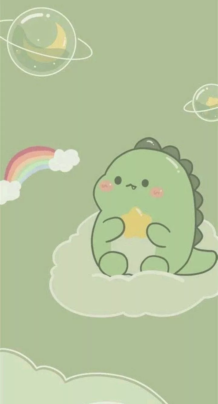 Sitting On A Cloud Dino Kawaii iPhone
