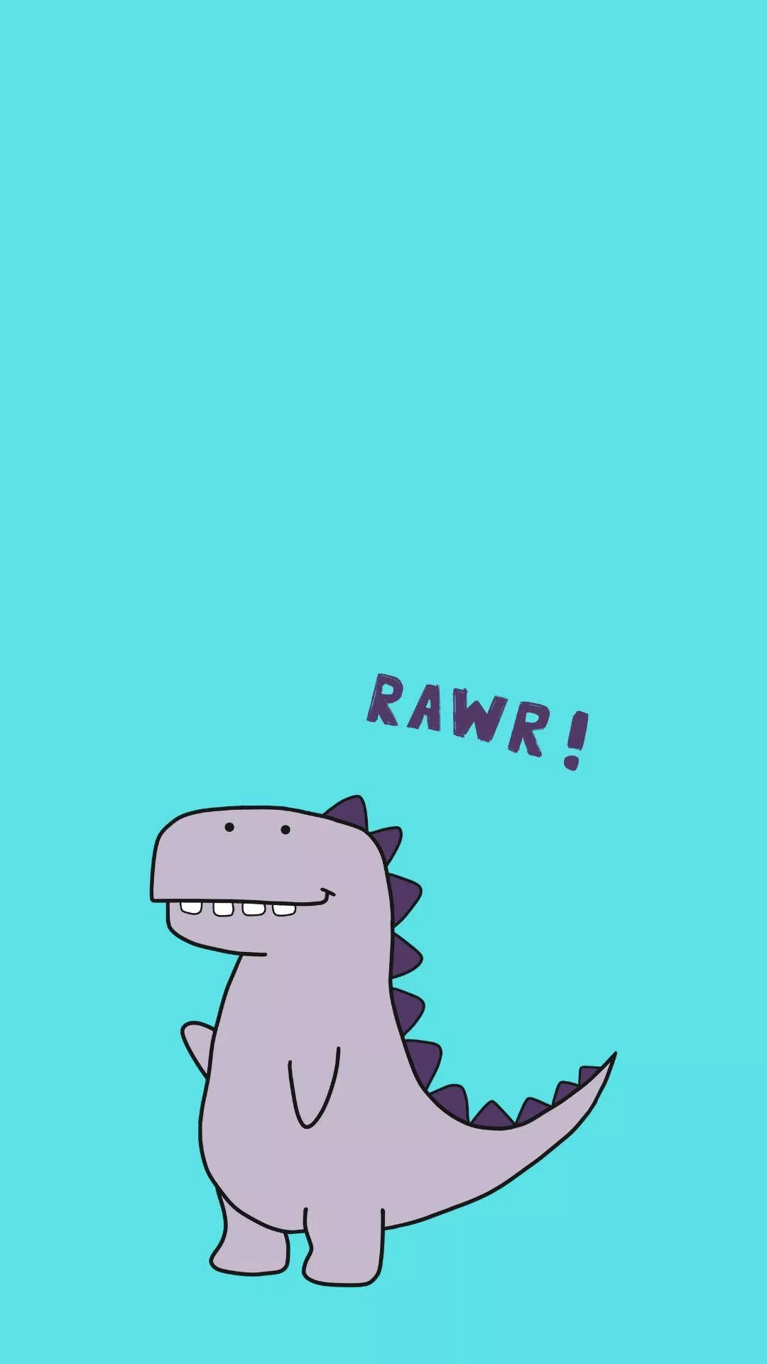 Cute Dinosaur iPhone Rawr Art Wallpaper