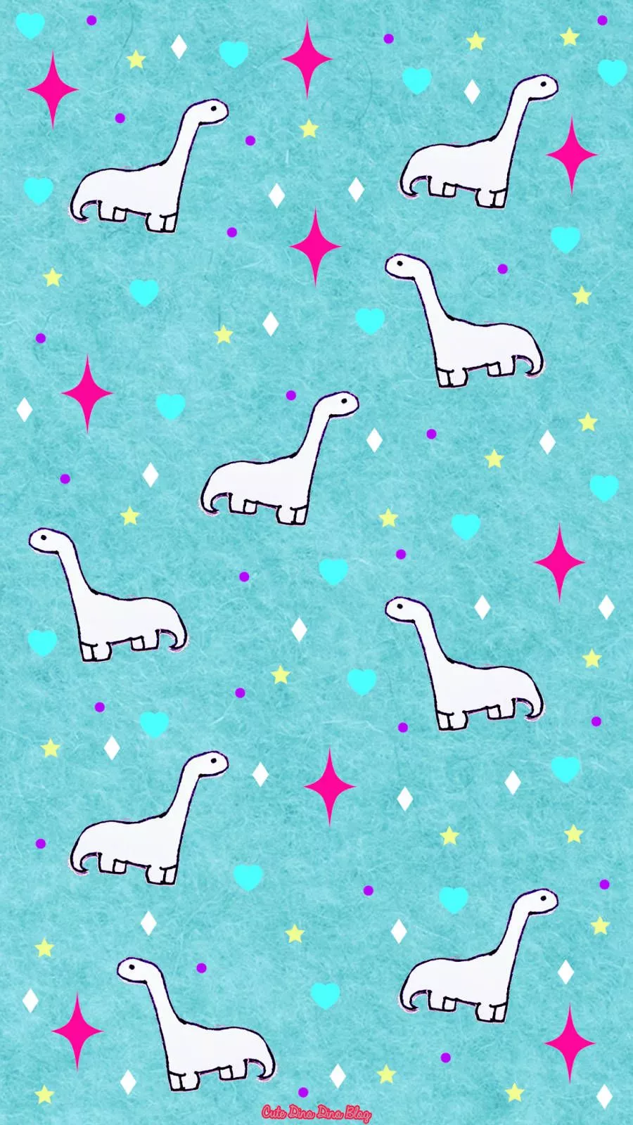 Sparkly Dino Kawaii iPhone Wallpaper