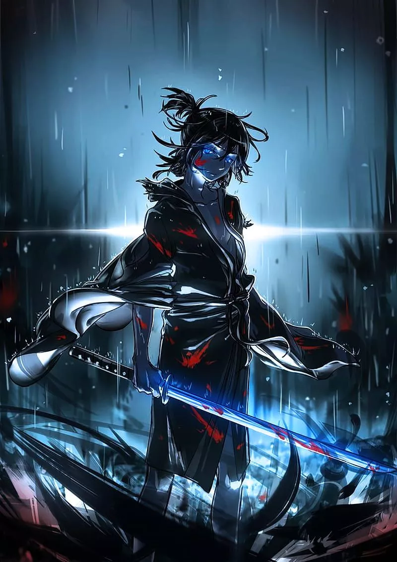 Hyakkimaru, anime, blue, dororo, knight