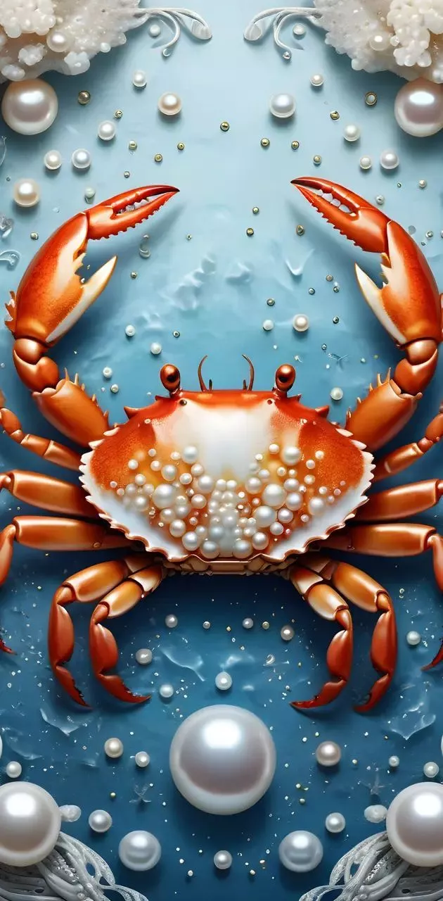 pearls and crab wallpaper