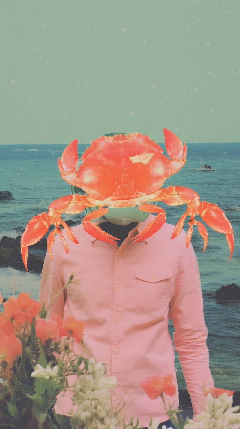 Vintage Red Crab Image. Free Photo