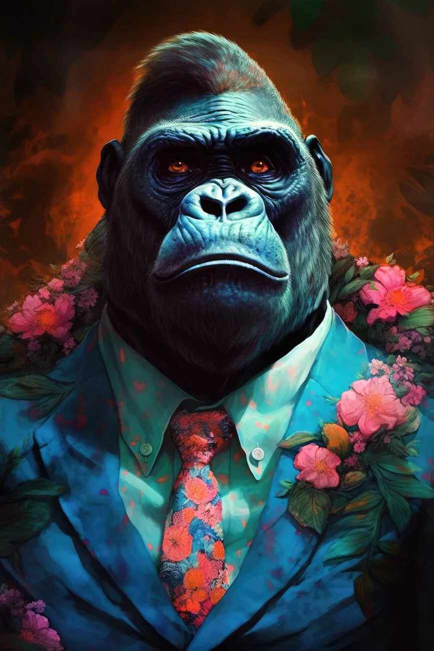 Art Print. Hipster Gorilla. Abposters