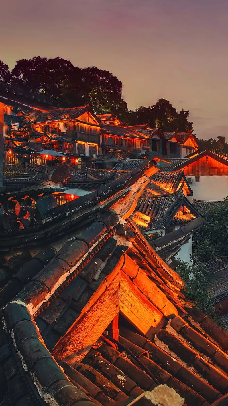 China, nature, village, HD phone