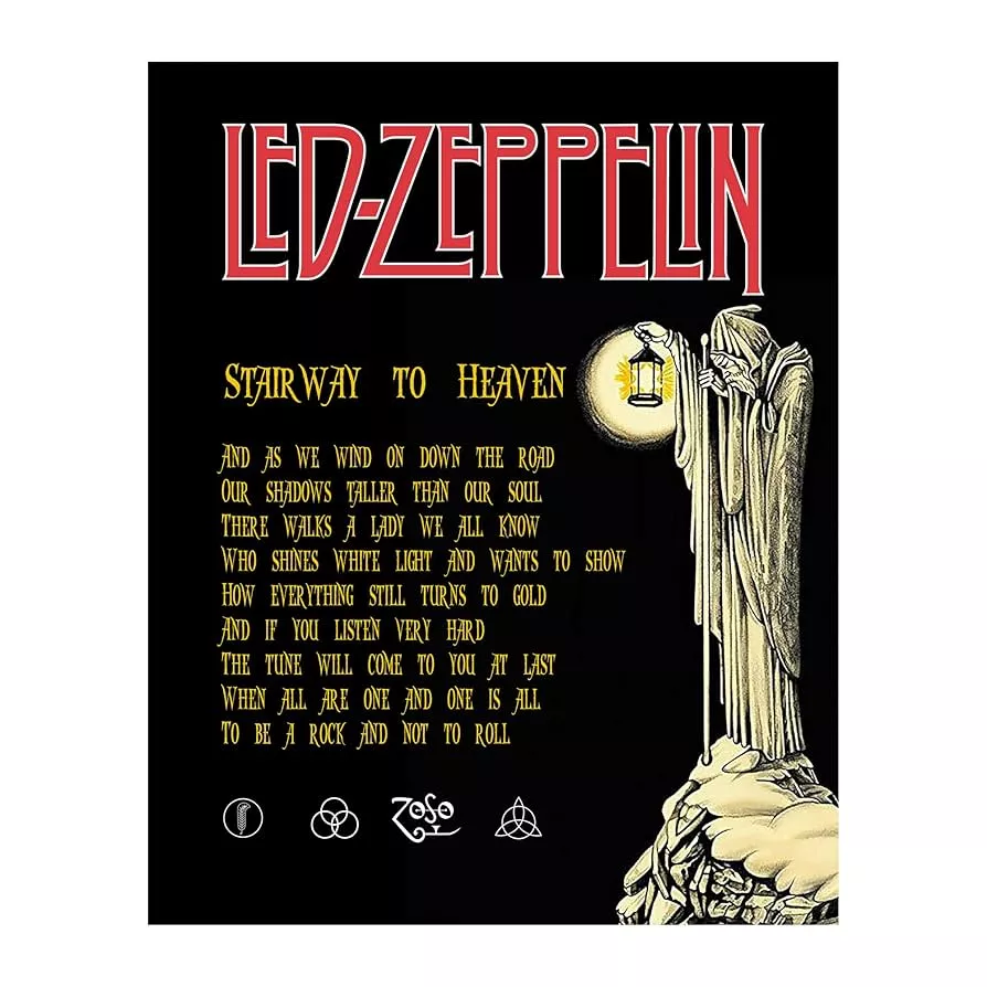 Led Zeppelin Song Lyrics Wall Art
