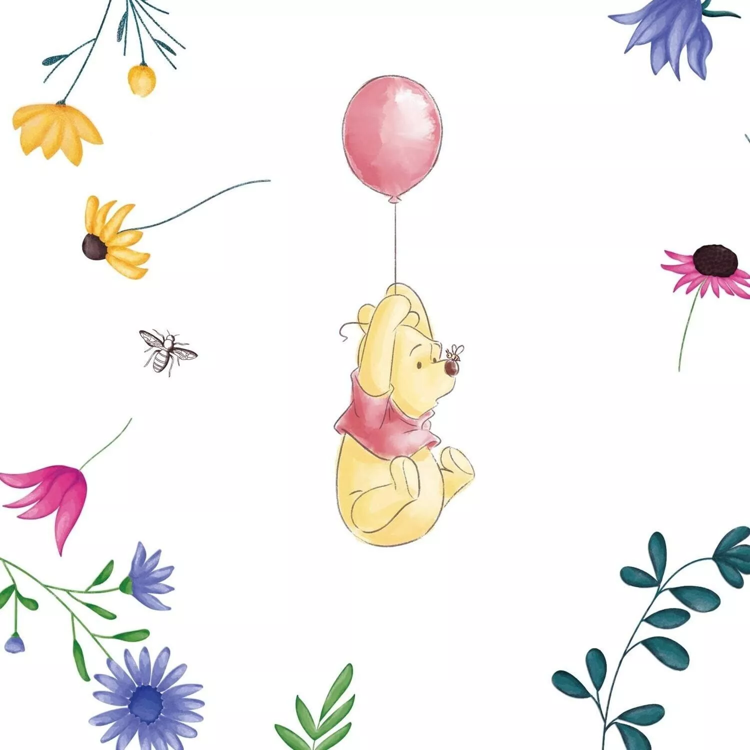 Pooh Summer Pastel Wallpaper Roll 53cm