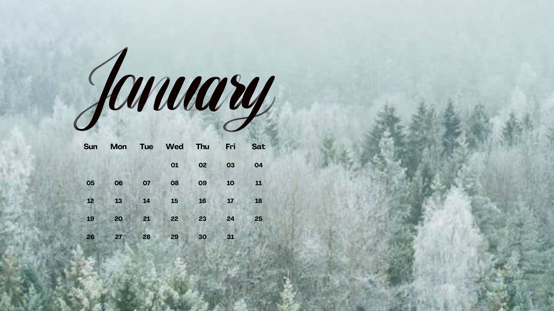 FREE JANUARY 2025 DESKTOP CALENDAR