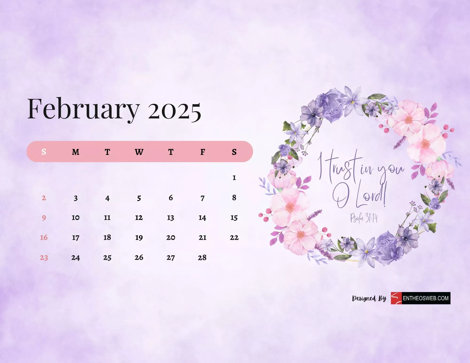 2025 Christian Calendar Printable PDF