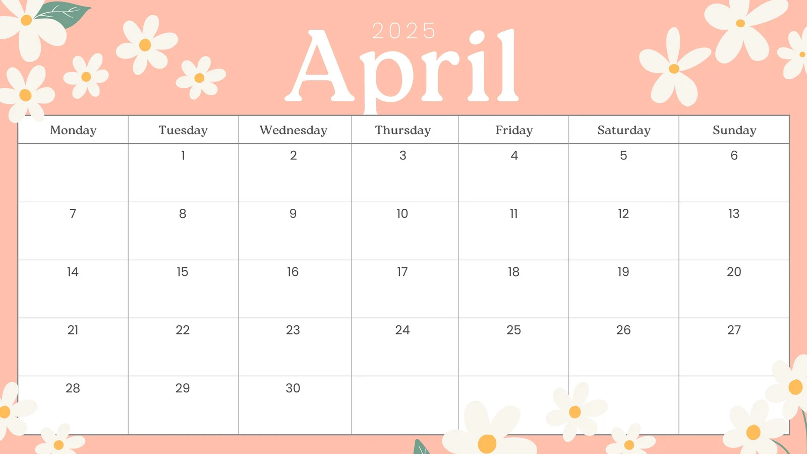 April 2025 Calendar Wallpapers Wallpaper Cave