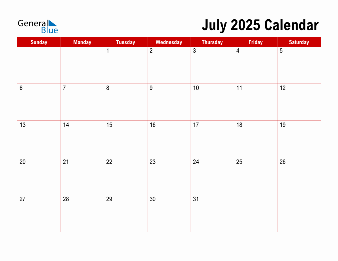 Basic Monthly Calendar