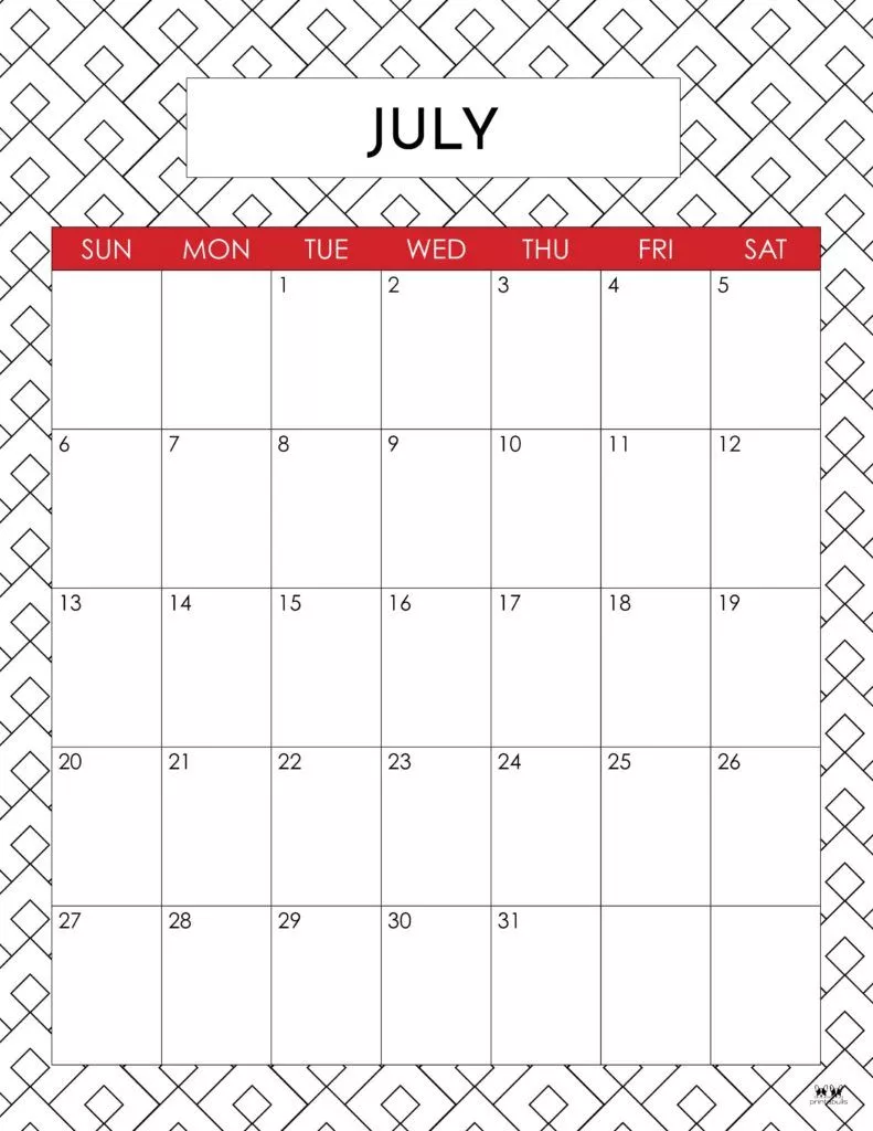 July 2025 Calendars FREE