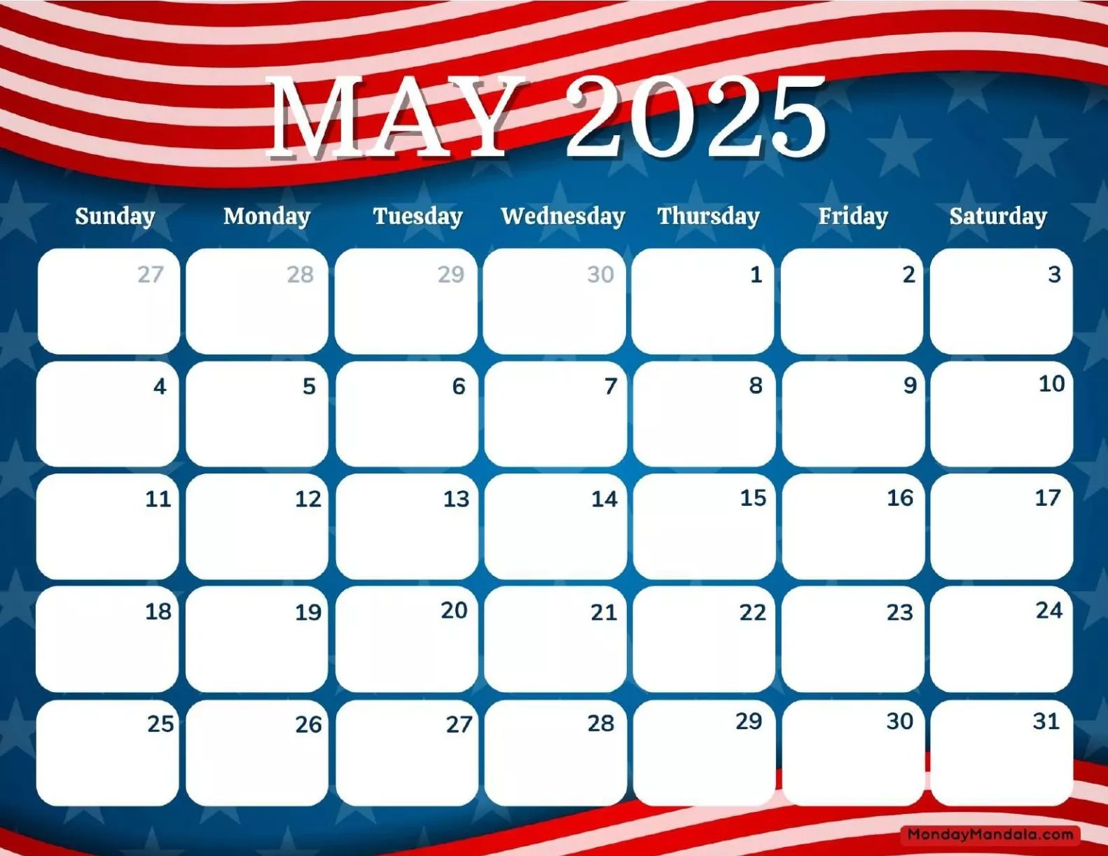 May 2025 Calendar (52 Free PDF Printables)