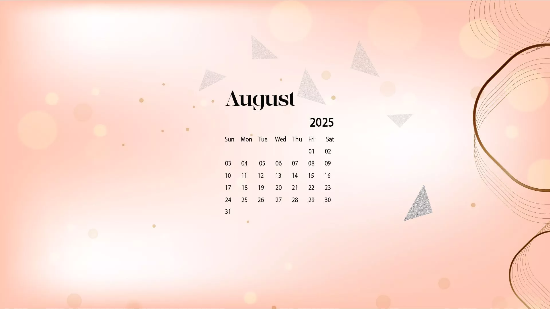 August 2025 Desktop Wallpaper Calendar