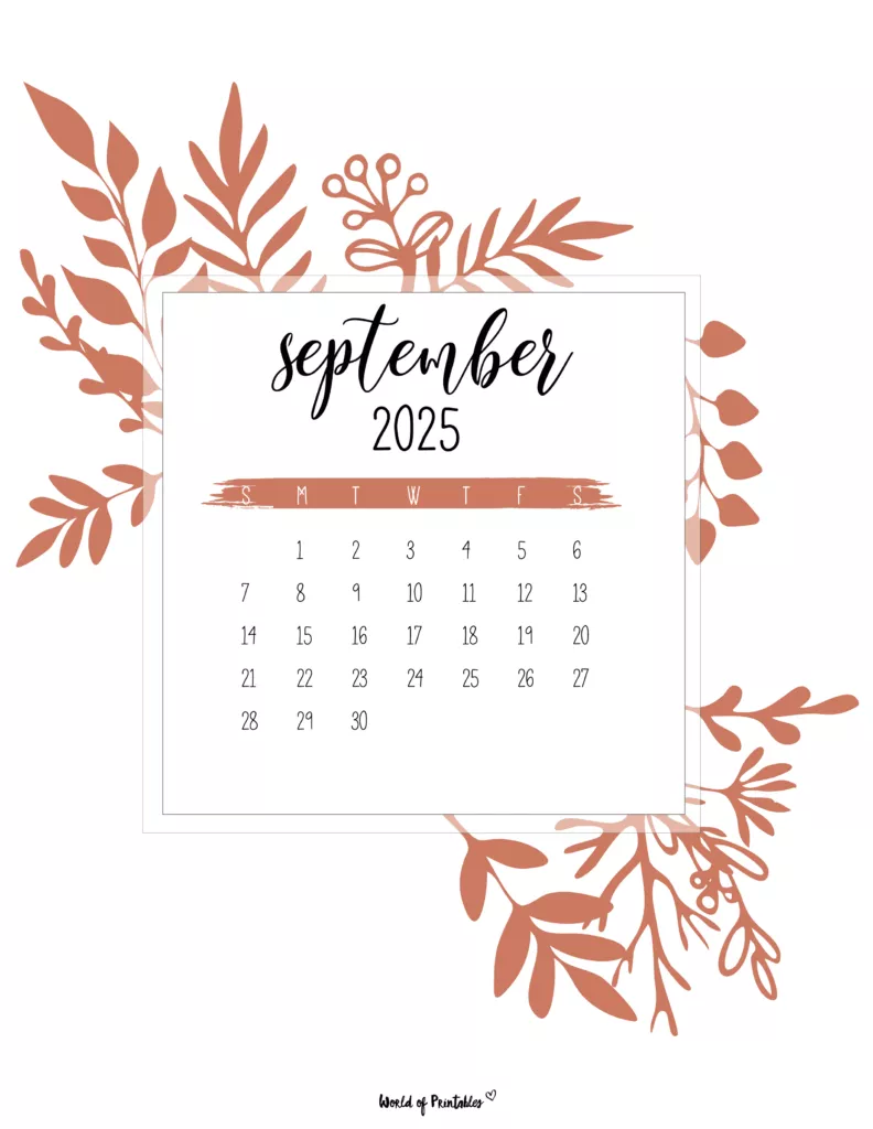 Free Printable September 2025 Calendars