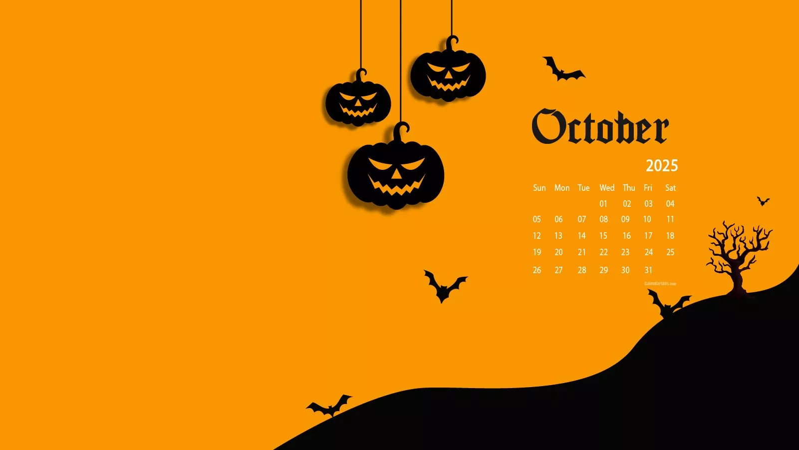 October 2025 Desktop Wallpaper Calendar
