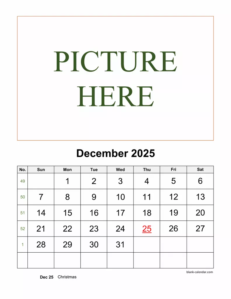 Free Download Printable December 2025