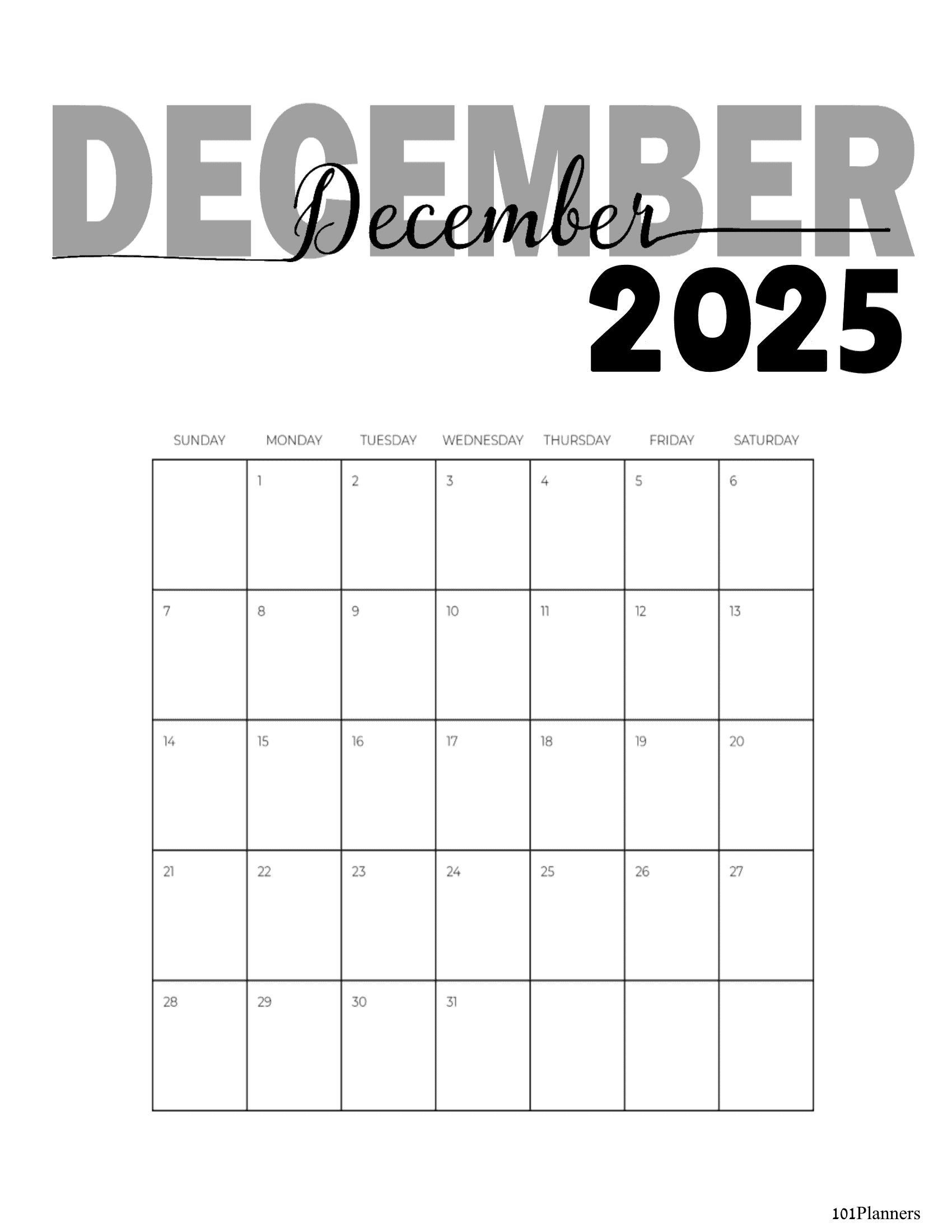 December 2024 Calendar
