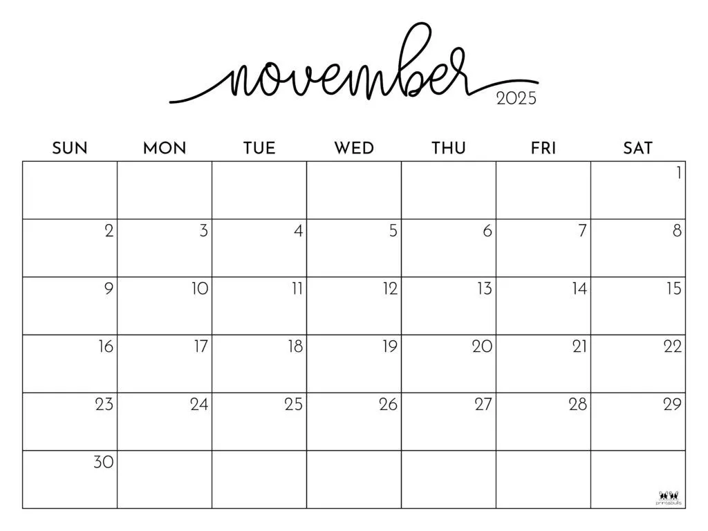 November 2025 Calendars FREE