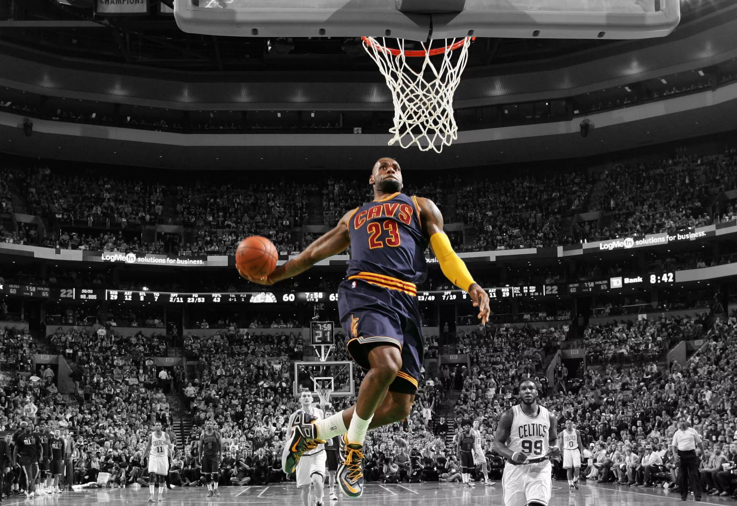 LeBron James slamdunk wallpaper, LeBron