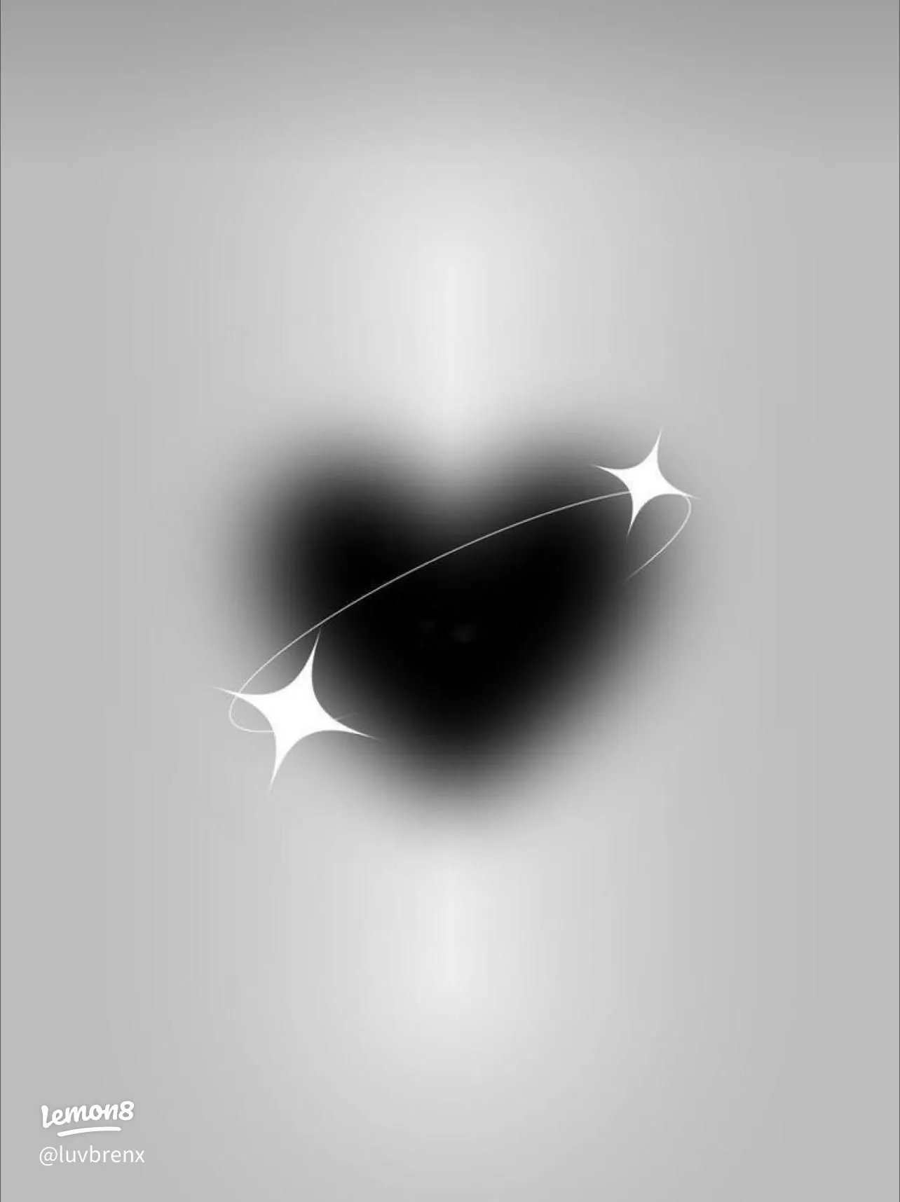 black aesthetic blurred heart wallpaper