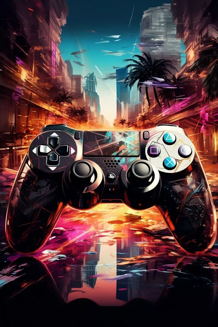 Retro Aesthetics: PS5 Controller Poster Art